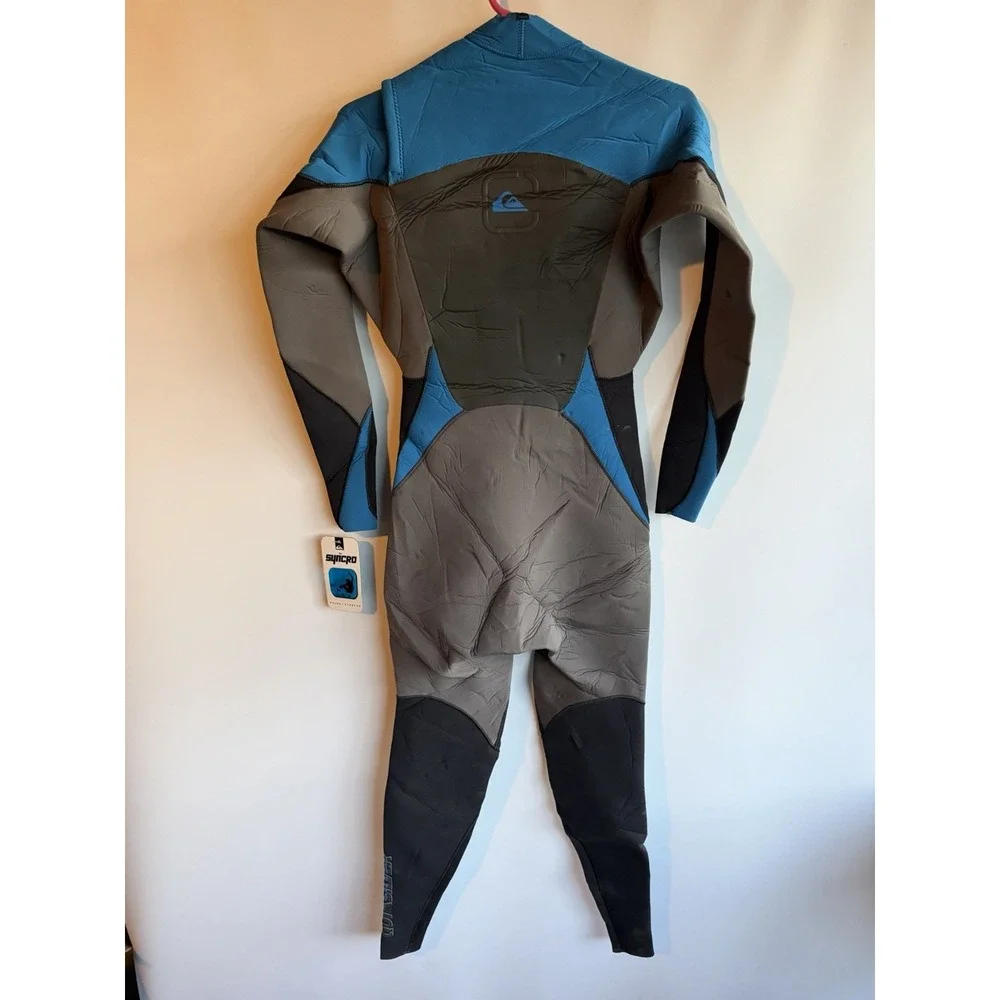 Quiksilver Wetsuit Men's 4/3 Syncro+ Chest Zip-blue-black-Medium-tall-NWT Surfer